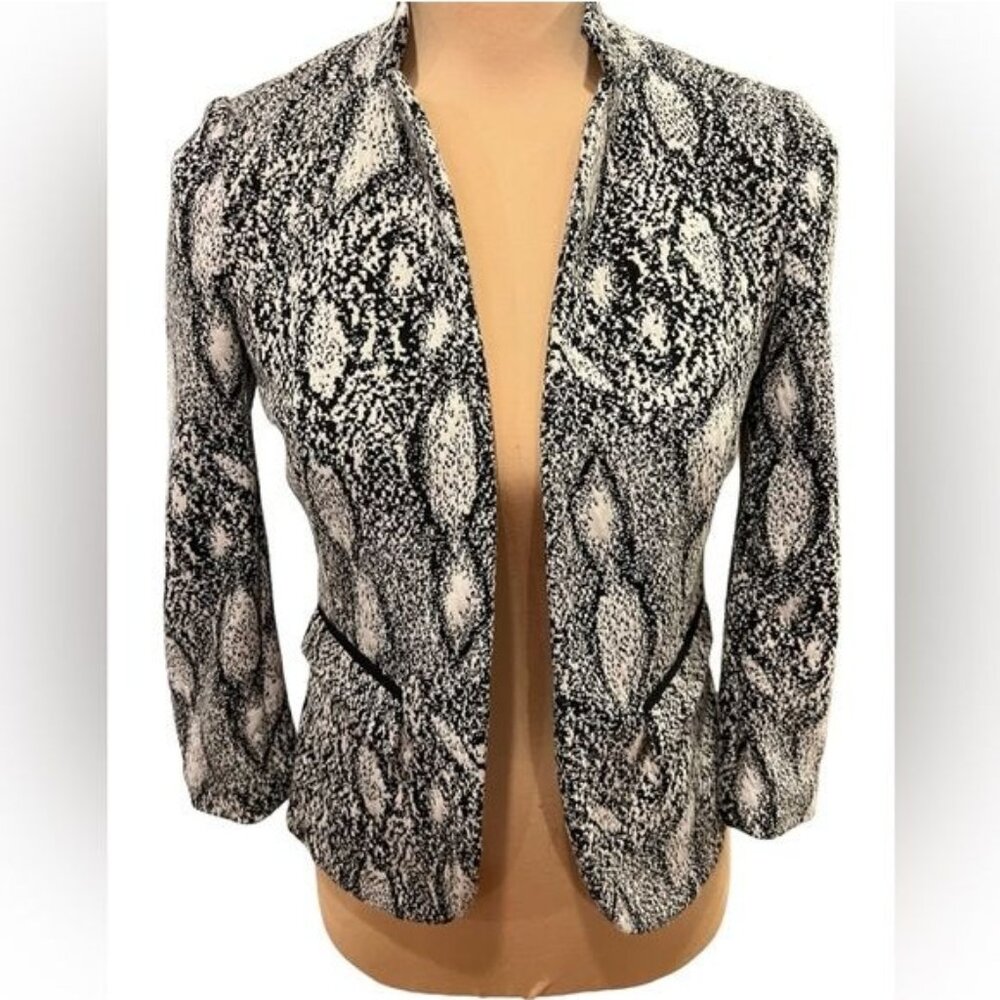 Rebecca Taylor Women’s Blazer Size 0 Snake Skin Peplum Jacket Python Open Front
